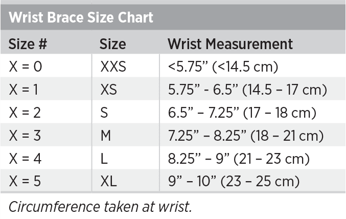 Wrist Size Chart