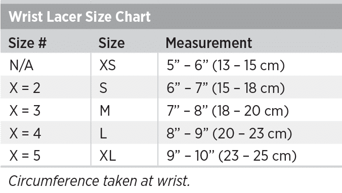 Wrist Size Chart